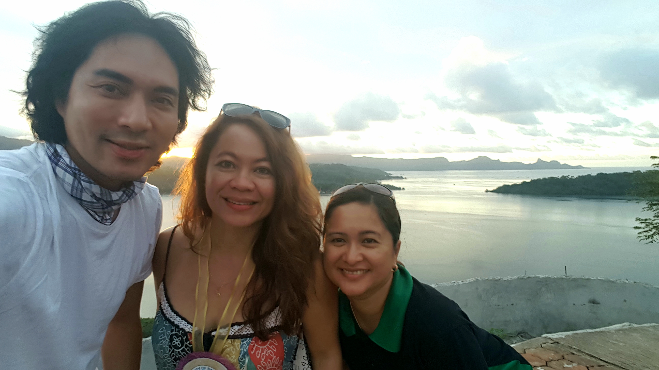 Me in awe of the scenic view at the Caluya Shrine in Sapang Dalaga with Cindy LaRosa and RD May Salvana-Unchuan